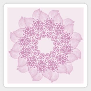 Pink butterflies and flowers mandala Sticker